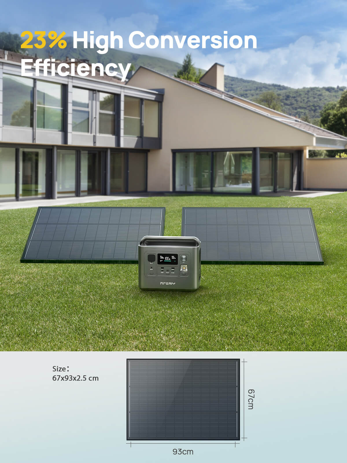 Aferiy 120W Glass Solar Panel Kit