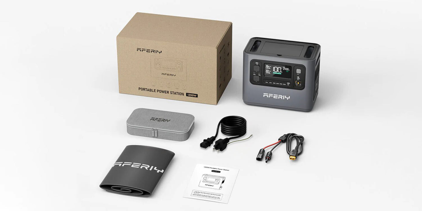 Aferiy Portable Power Station 1200W 960Wh P110 + 200W Solar Panel