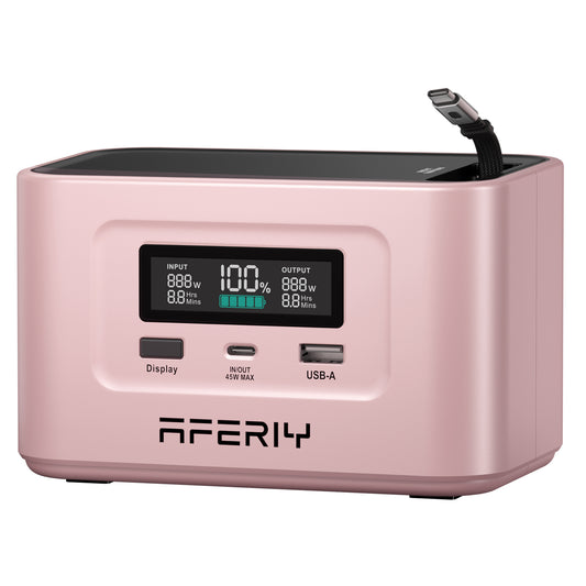 Aferiy Portable Power Station 100W 99.2Wh NANO100 Pink