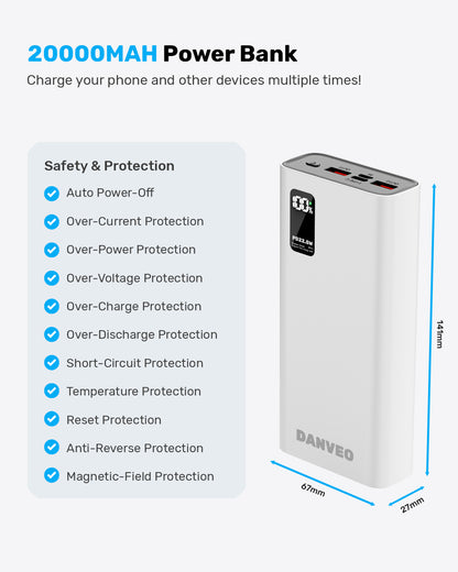 20000MAH Power Bank White