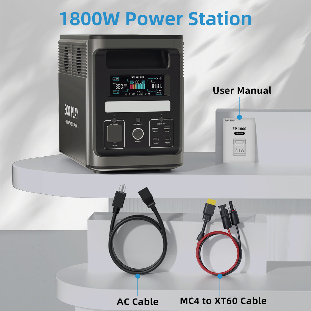 EcoPlay Portable Power Station 1800W 1536Wh EP1800