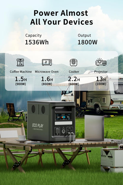EcoPlay Portable Power Station 1800W 1536Wh EP1800