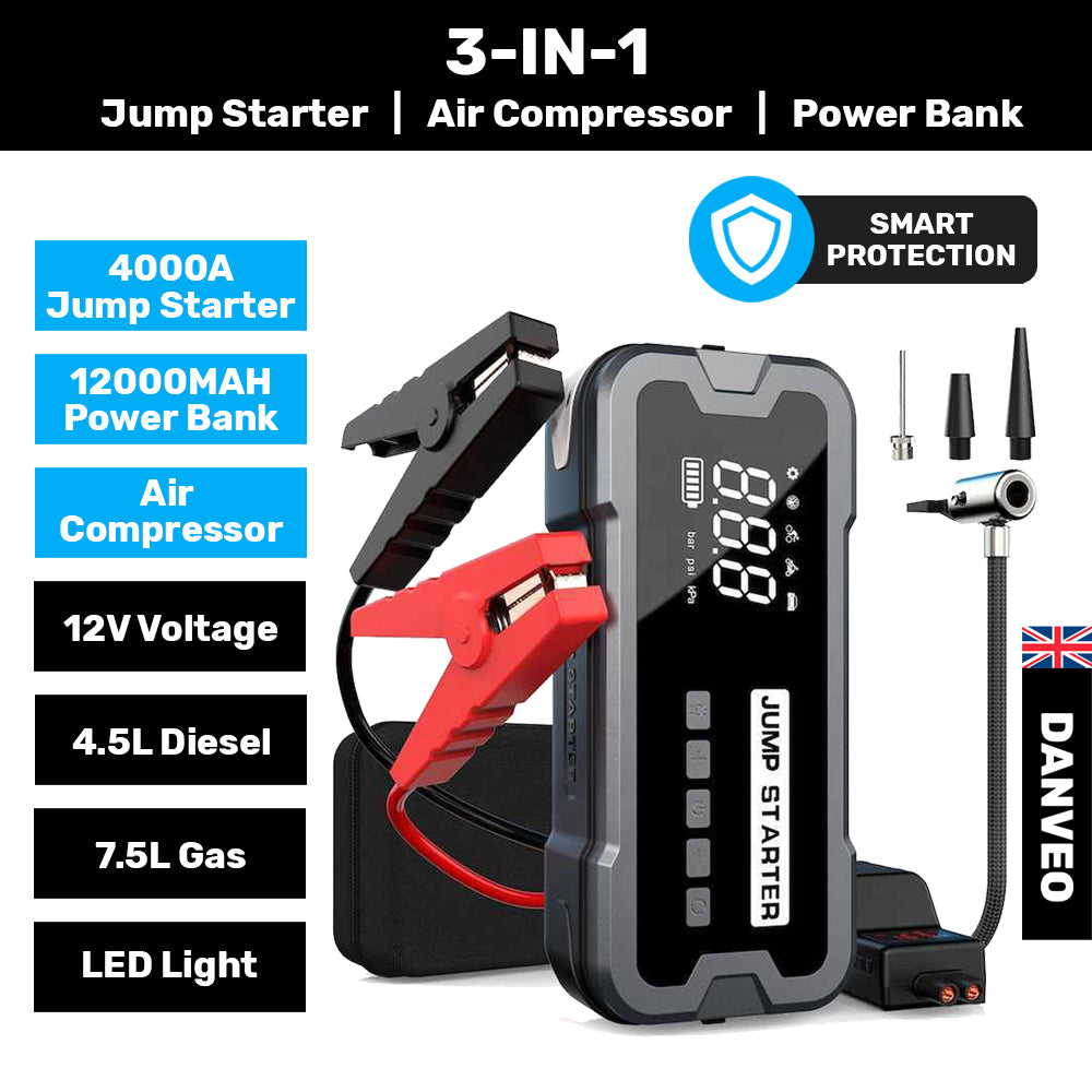 Car Jump Starter 4000A & Air 3-in-1