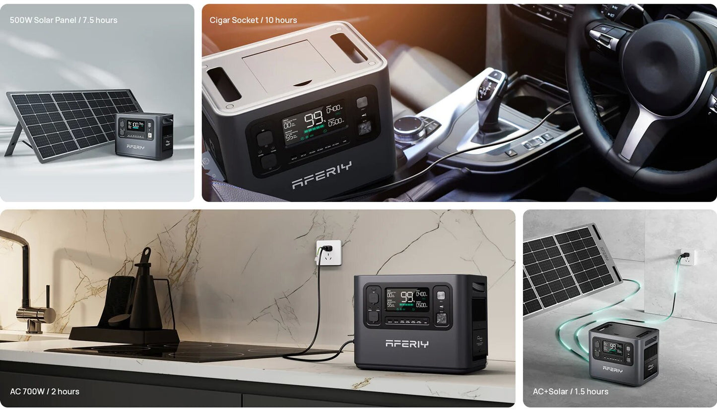 Aferiy P210 Portable Power Station 2400W 2048Wh + 400W Solar Panel