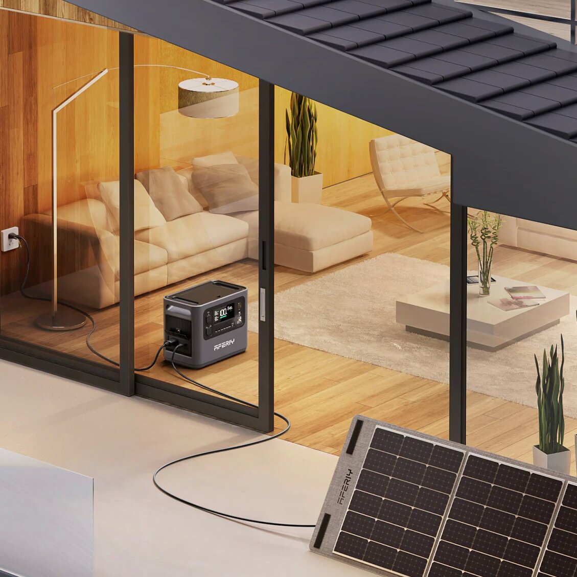 Aferiy P210 Portable Power Station 2400W 2048Wh + 400W Solar Panel