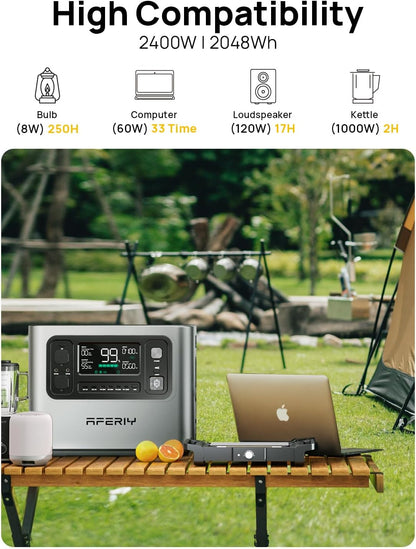 Aferiy P210 Portable Power Station 2400W 2048Wh - Silver