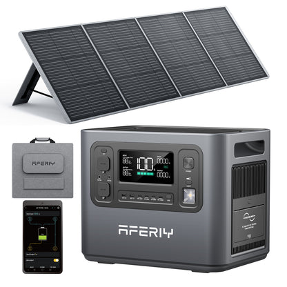 Aferiy P210 Portable Power Station 2400W 2048Wh + 200W Solar Panel