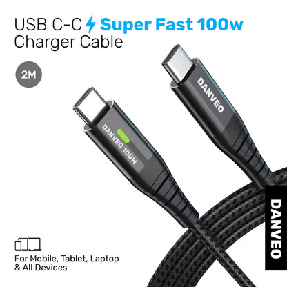 Danveo USB C-C Fast Charger Cable 2-Pack