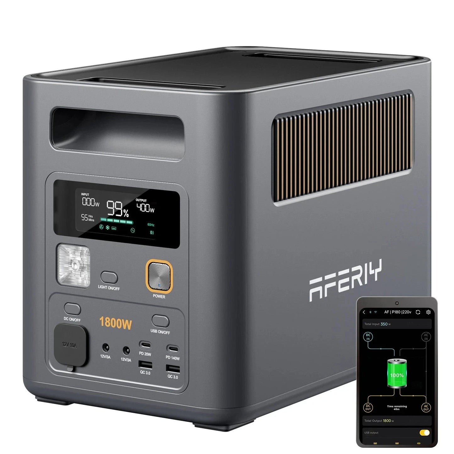 Aferiy P180 Pro Portable Power Station 1800W 1024Wh-5120Wh